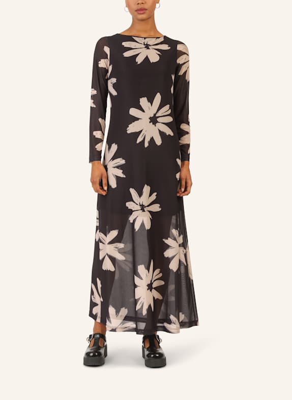 APART Maxi Meshkleid SCHWARZ/ NUDE