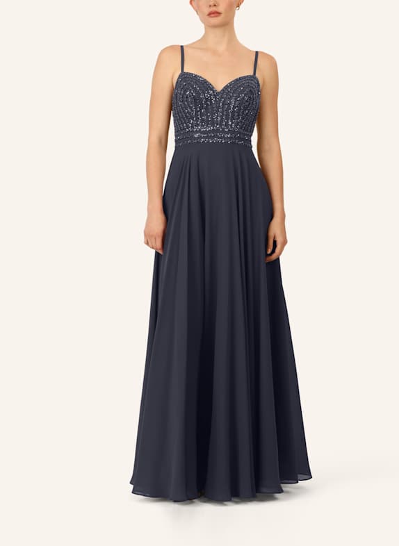 APART Abendkleid mit Pailletten DUNKELBLAU