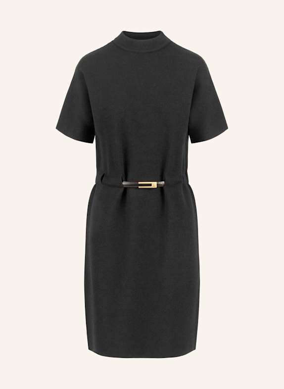 APART Strickkleid mit Gürtel SCHWARZ