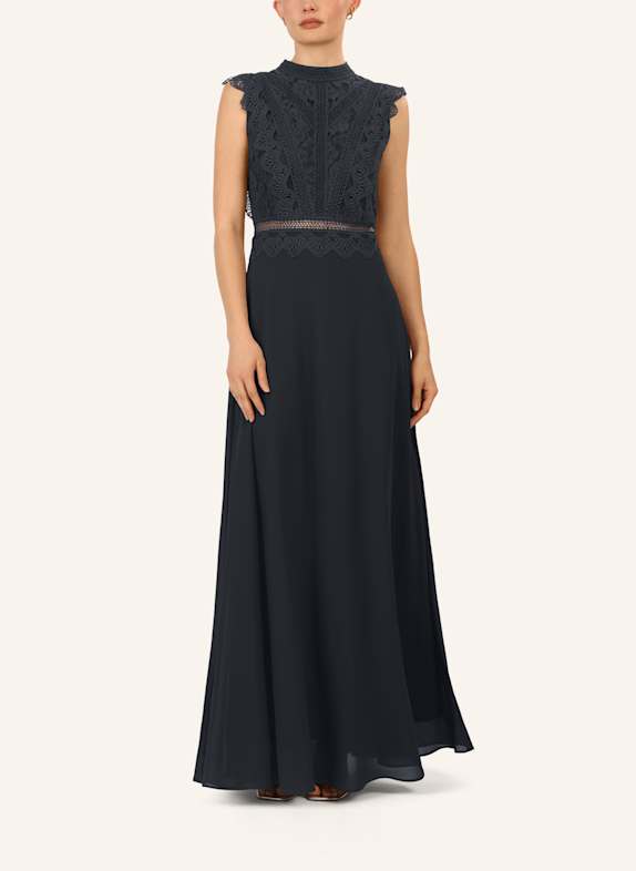 APART Abendkleid mit Lochspitze SCHWARZ