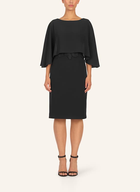 APART Kleid mit Chiffoncape SCHWARZ