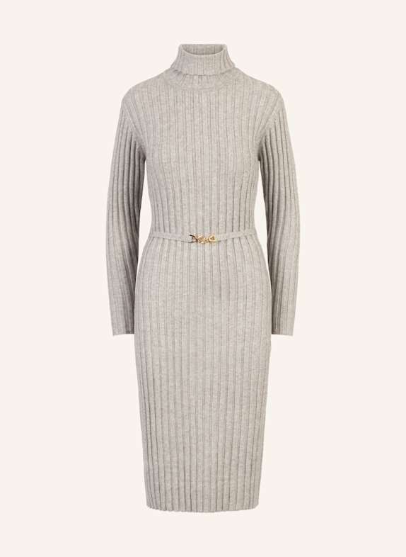 APART Midistrickkleid GRAU/ WEISS