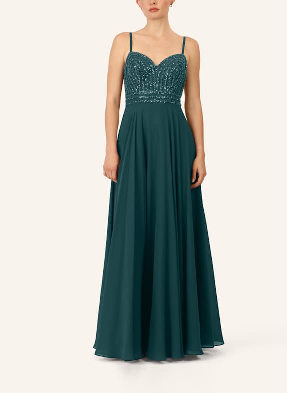 APART Abendkleid mit Pailletten DUNKELGRÜN
