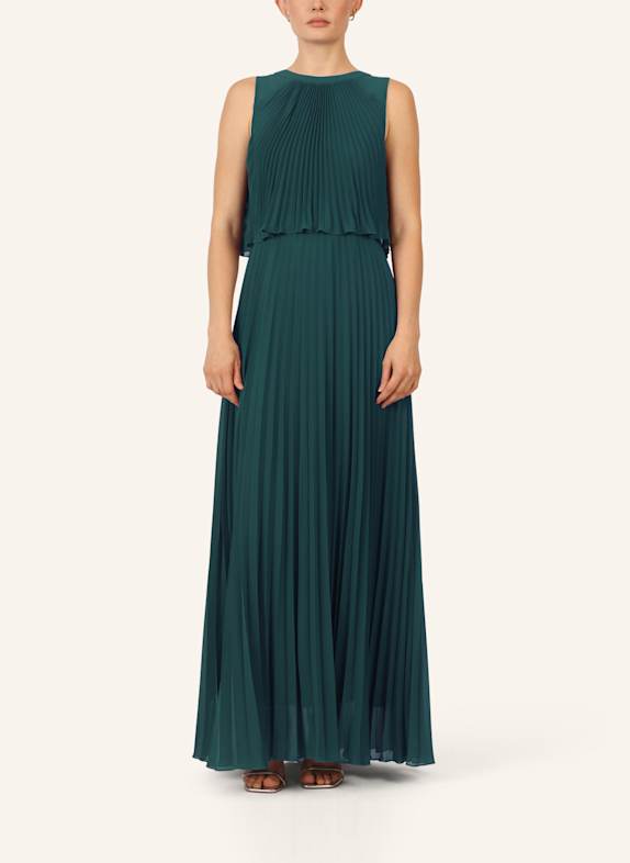 APART Abendkleid mit Plissees DUNKELGRÜN