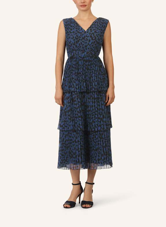 APART Midi Plisseekleid BLAU/ SCHWARZ