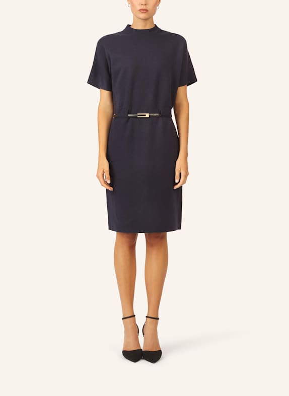APART Strickkleid mit Gürtel DUNKELBLAU