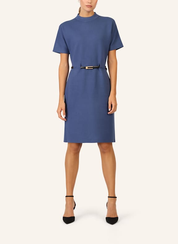 APART Strickkleid mit Gürtel BLAU