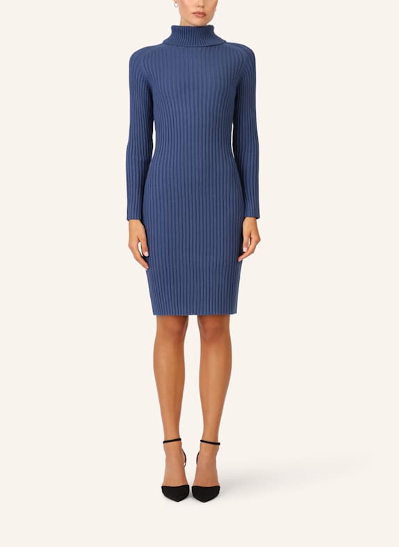 APART Rippenstrickkleid BLAU