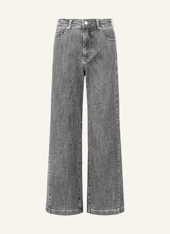 APART Weite Jeans mit Kristallsteinen GRAU