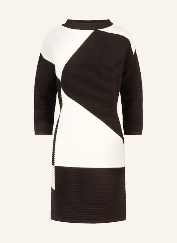APART Colorblocking Strickkleid SCHWARZ/ CREME