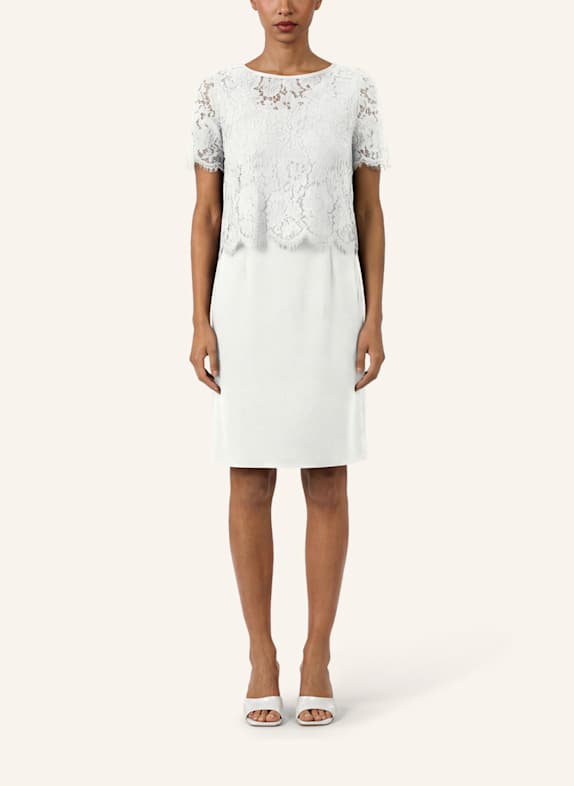 APART Etuikleid mit Spitzenjäckchen CREME