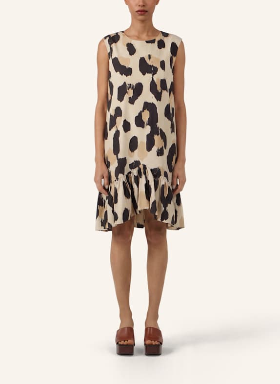 APART Kurzes Kleid BEIGE/ SCHWARZ/ DUNKELGRÜN