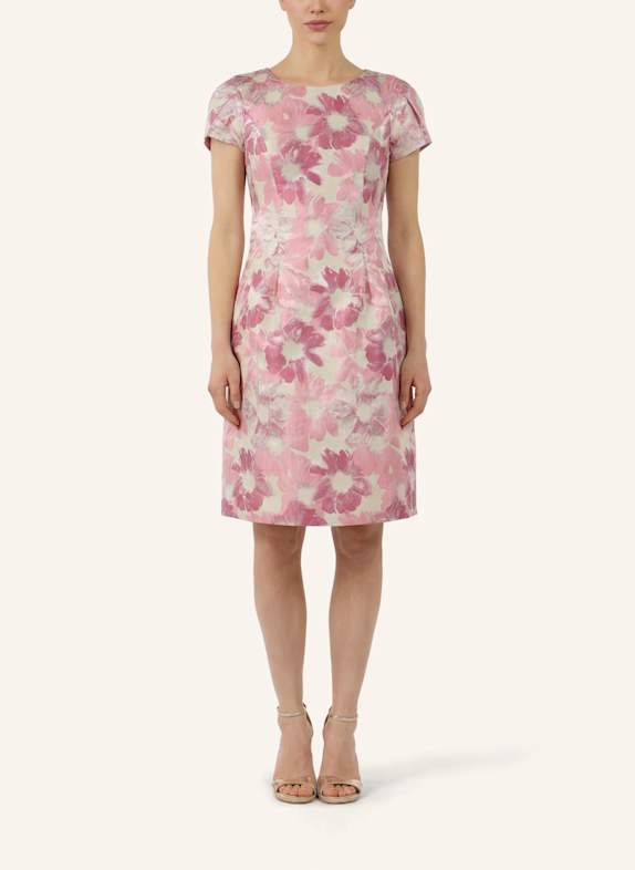 APART Kurzes Jacquardkleid CREME/ ROSA