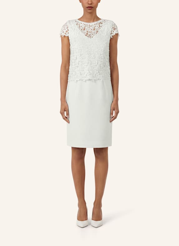 APART Etuikleid mit Spitzenjäckchen CREME