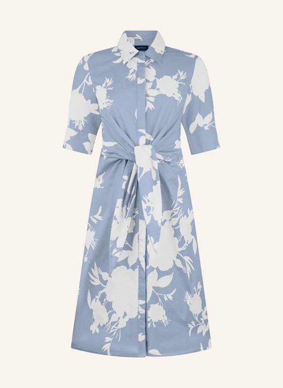 APART Kurzes bedrucktes Kleid HELLBLAU/ CREME