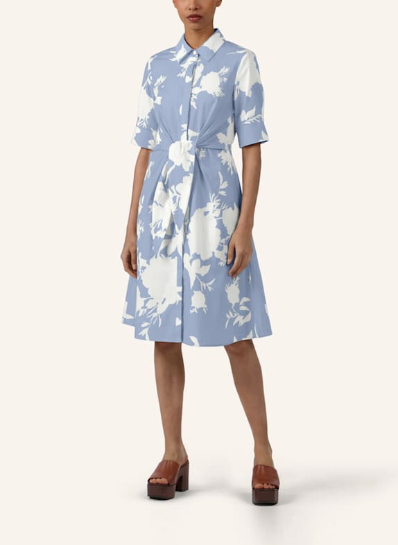 APART Kurzes bedrucktes Kleid HELLBLAU/ CREME