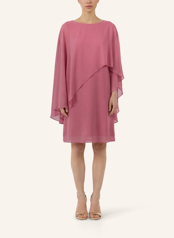 APART Chiffonkleid mit Cape ROSÉ