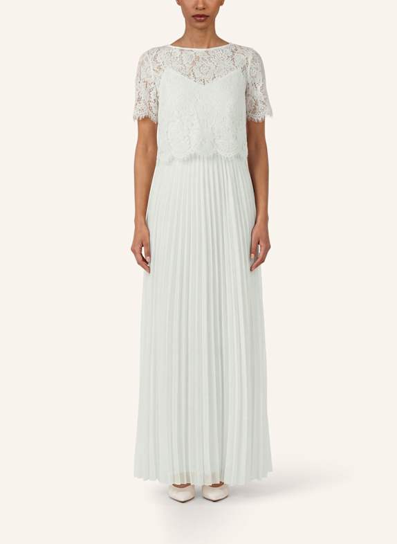 APART Set: Abendkleid und Blusenshirt aus Spitze CREME