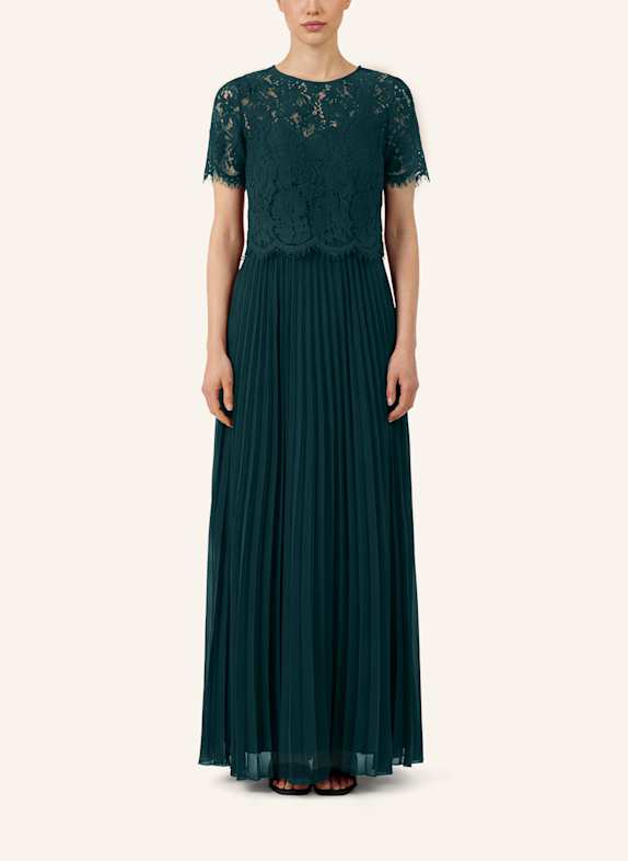 APART Set: Abendkleid und Blusenshirt aus Spitze DUNKELGRÜN