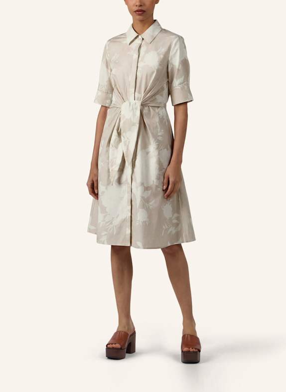 APART Kurzes bedrucktes Kleid BEIGE/ WEISS