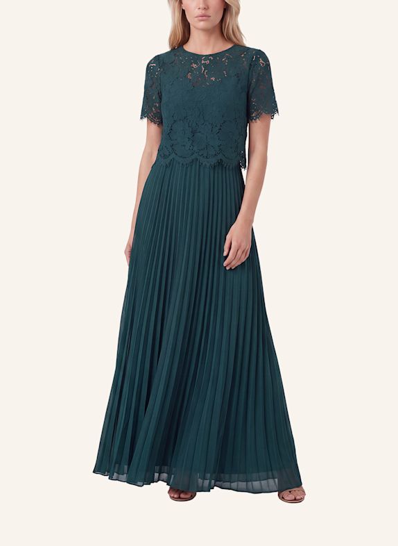 APART Set: Abendkleid und Blusenshirt aus Spitze DUNKELGRÜN