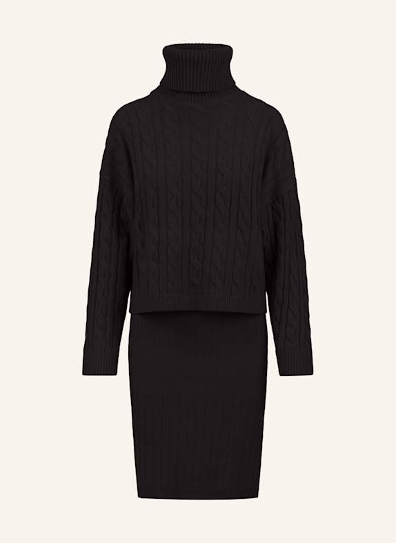 APART Strickkleid mit Pullover SCHWARZ