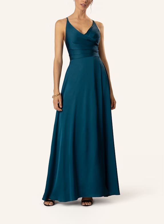 APART Satin-Abendkleid PETROL