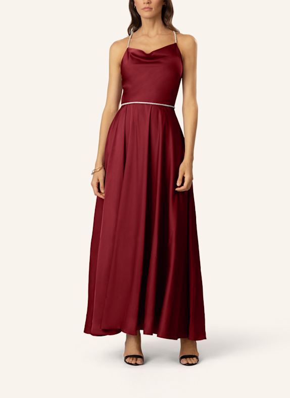 APART Satin-Abendkleid DUNKELROT