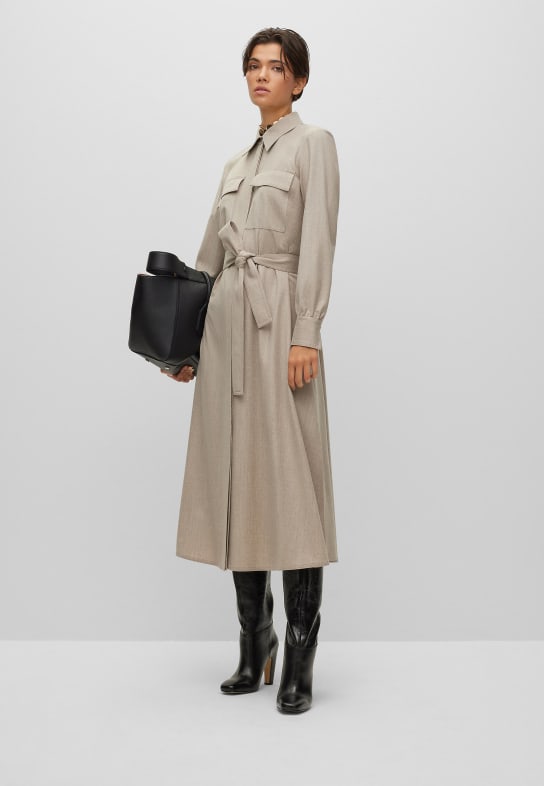 BOSS Business Kleid DAVIVIO2 BEIGE