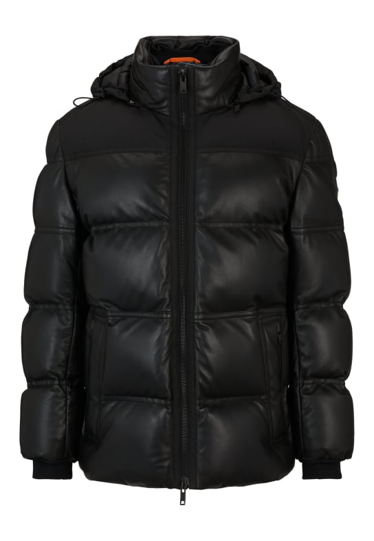 BOSS Lederjacke JOHOLO Relaxed Fit SCHWARZ