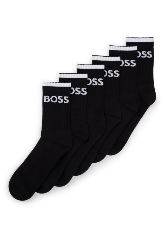 BOSS 6er-Pack Socken 6P QS STRIPE CC SCHWARZ