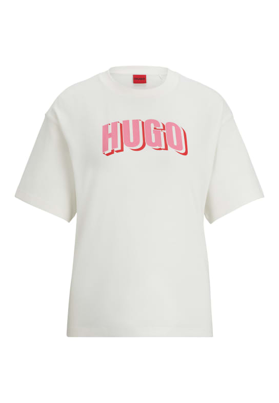 HUGO T-Shirt DAZALENA Relaxed Fit WEISS