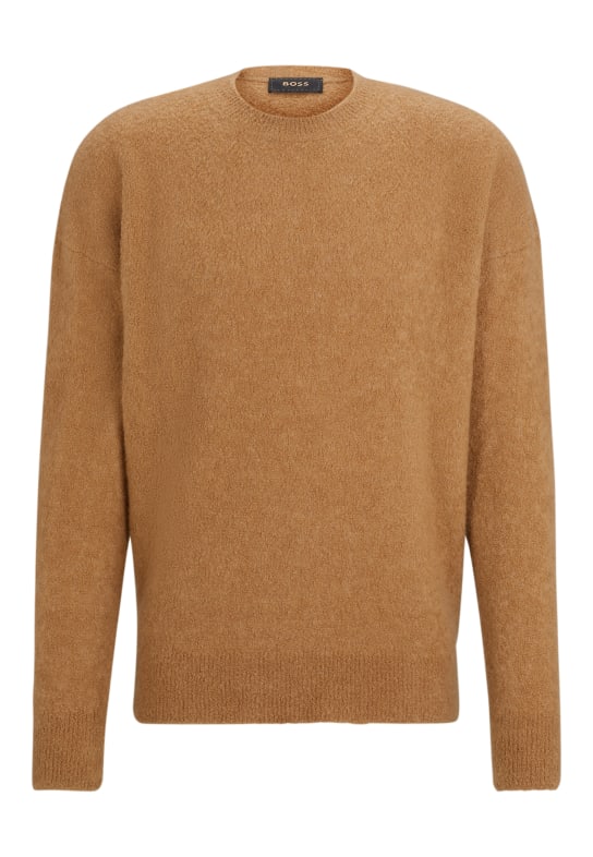 BOSS Pullover L-PERFETTO Relaxed Fit BEIGE