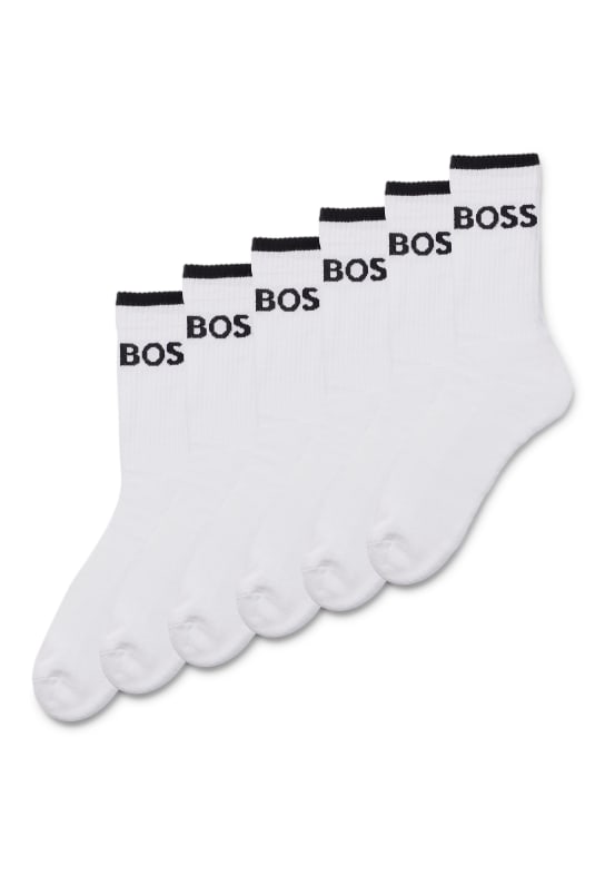 BOSS 6er-Pack Socken 6P QS STRIPE CC WEISS