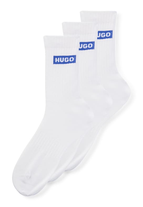 HUGO Casual Socken 3P QS BLUE LOGO CC WEISS