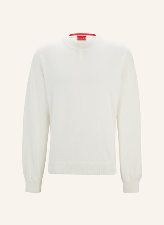 HUGO Pullover SWART Relaxed Fit WEISS