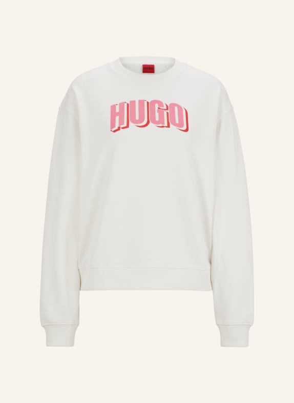 HUGO Sweatshirt DEROXINA Oversize Fit WEISS
