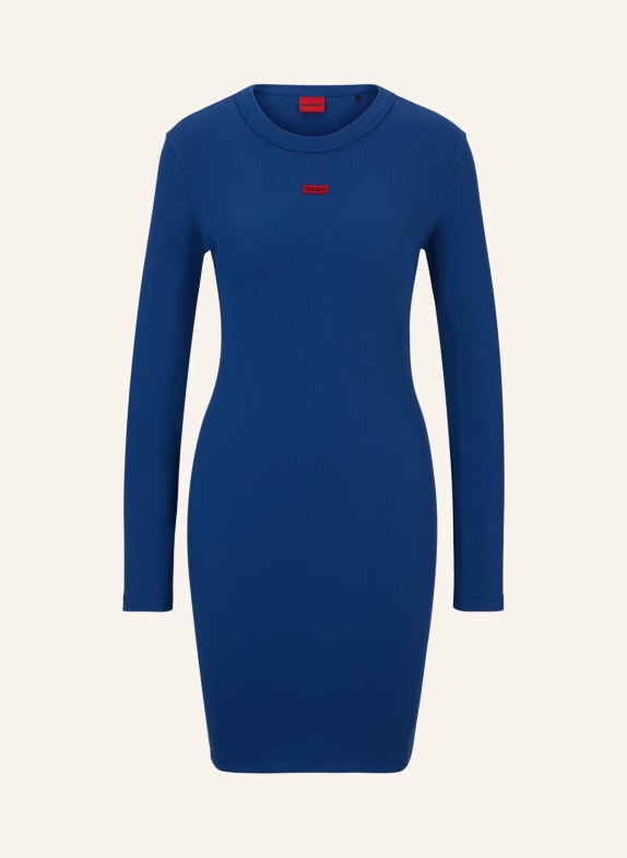 HUGO Jersey-Kleid NEMALIA Slim Fit BLAU