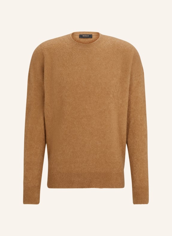 BOSS Pullover L-PERFETTO Relaxed Fit BEIGE