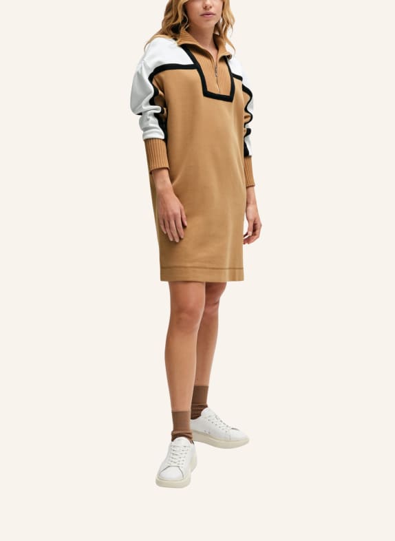 BOSS Jersey-Kleid EMAINY Relaxed Fit BEIGE