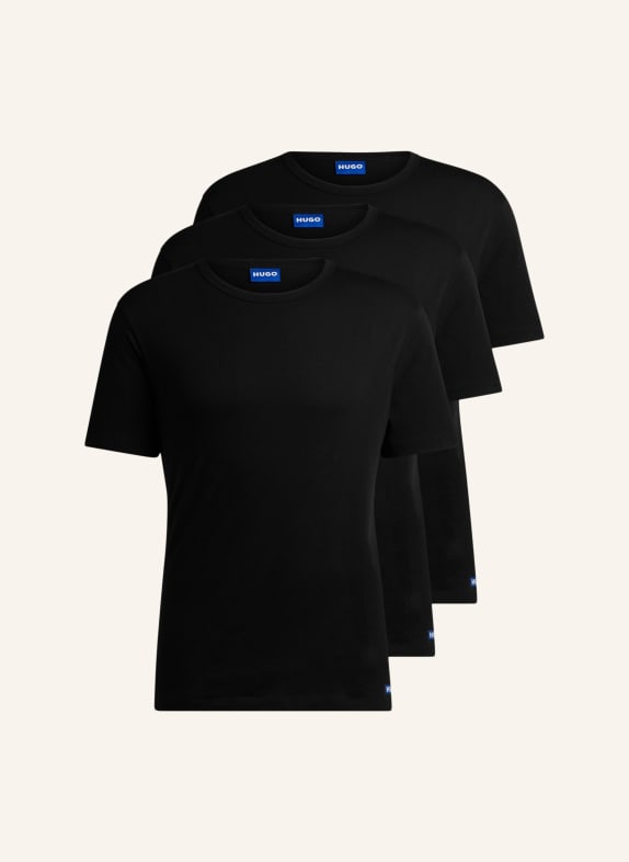 HUGO T-Shirt BLUE3_NAOLO Regular Fit SCHWARZ