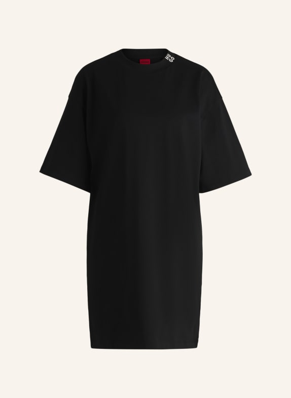 HUGO Jersey-Kleid NAMAUI Oversize Fit SCHWARZ