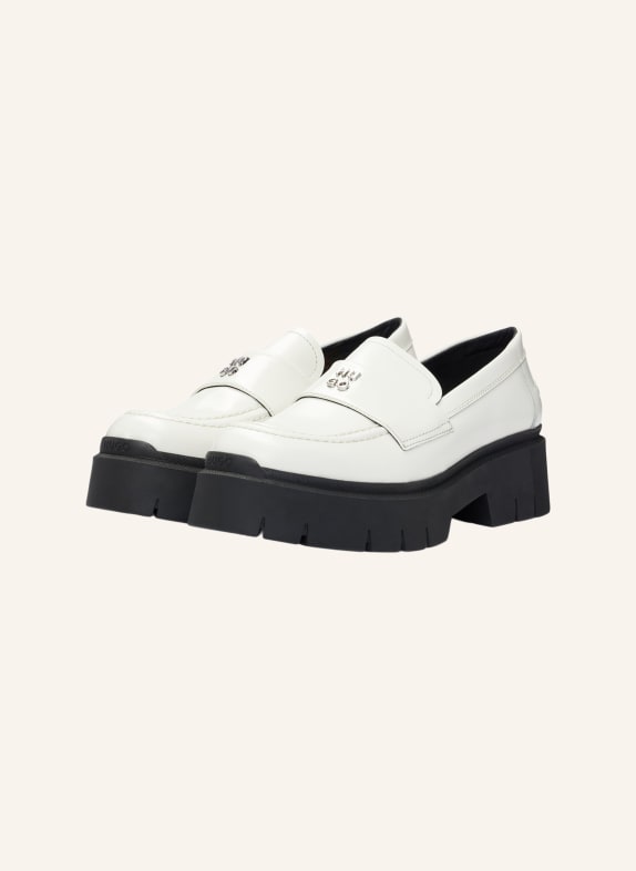 HUGO Flacher Schuh KRIS_LOAFER_BROF WEISS