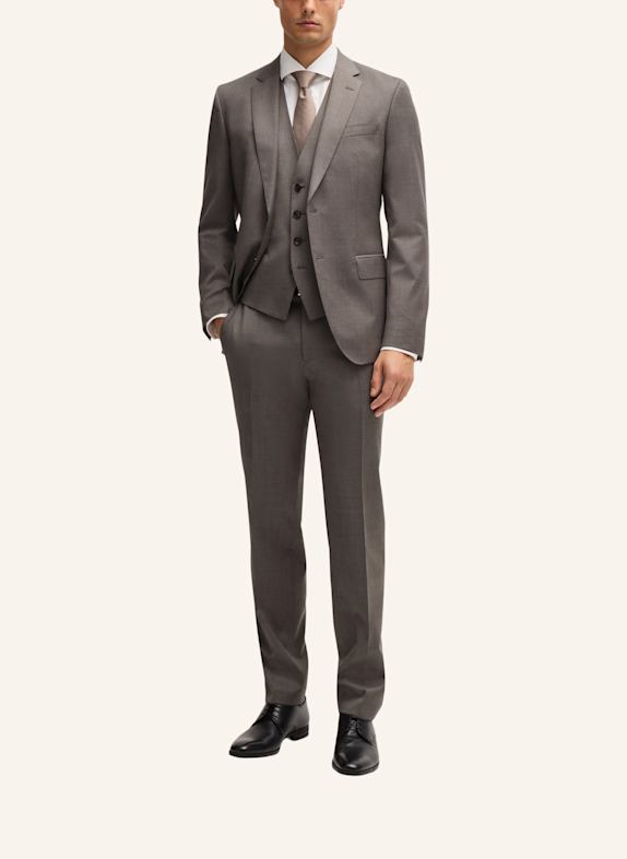 BOSS Business Anzug H-HUGE-3PCS-232 Slim Fit BRAUN