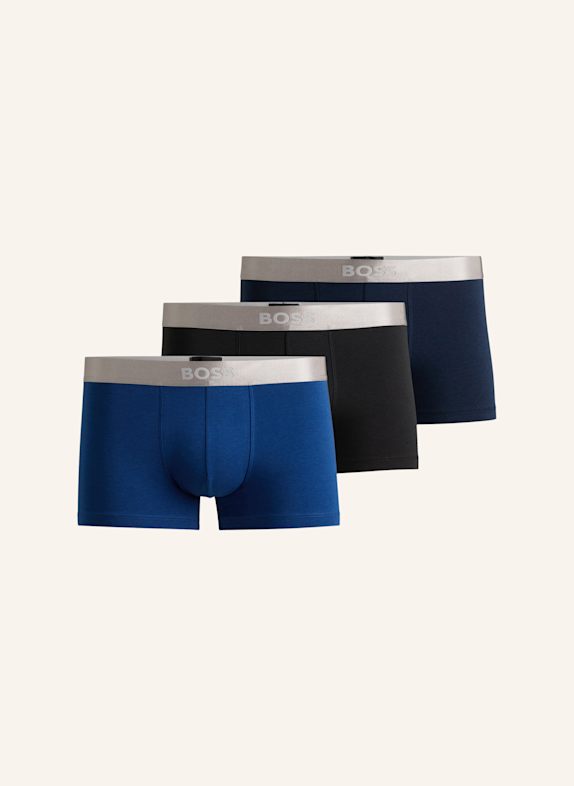 BOSS Boxershort TRUNK 3P METALLIC BLAU