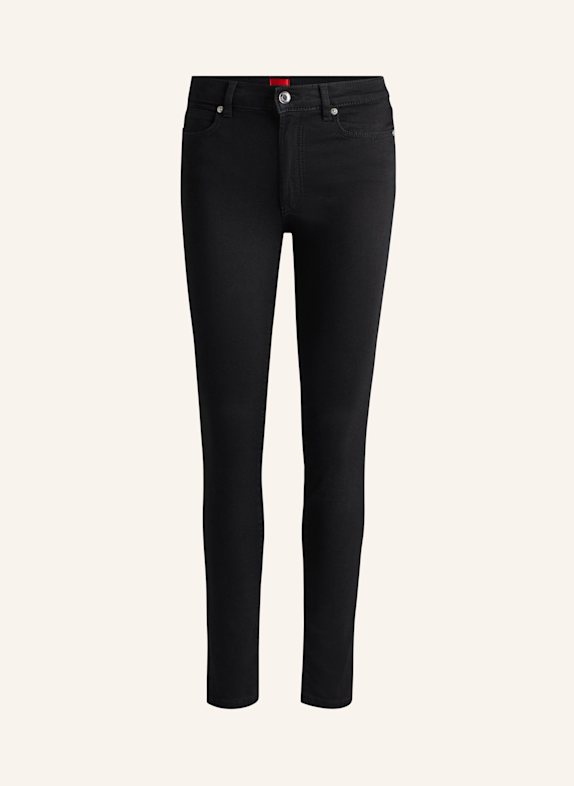 HUGO Faux Leather Camo Leggings SCHWARZ