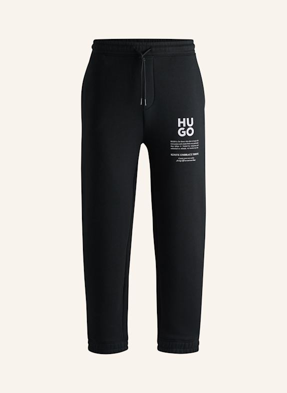 HUGO Casual Hose DAPURLONGA Relaxed Fit SCHWARZ