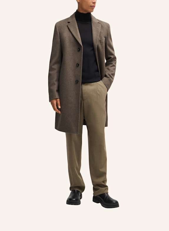 BOSS Klassischer Mantel H-HYDE-244 Slim Fit KHAKI