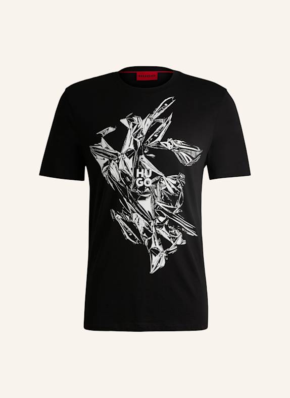 HUGO T-Shirt DIAKROMIO Regular Fit SCHWARZ