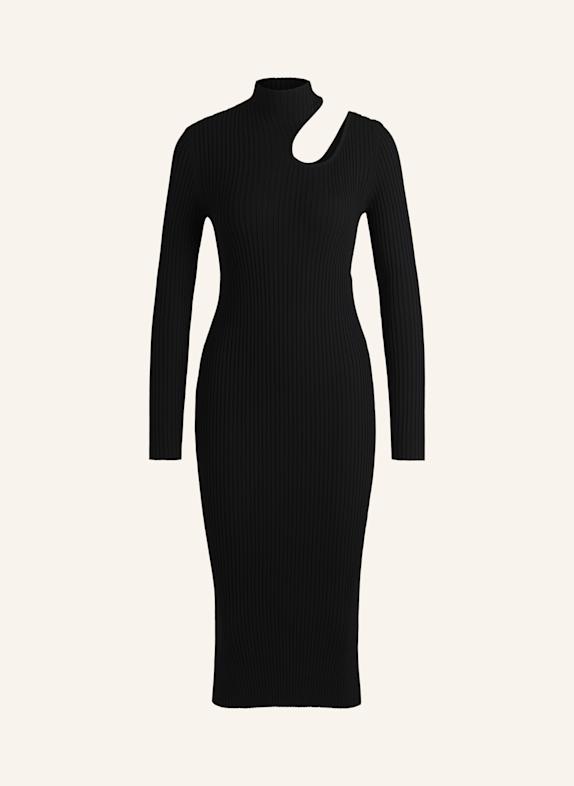 HUGO Gestricktes Kleid SEDENNIE Slim Fit SCHWARZ